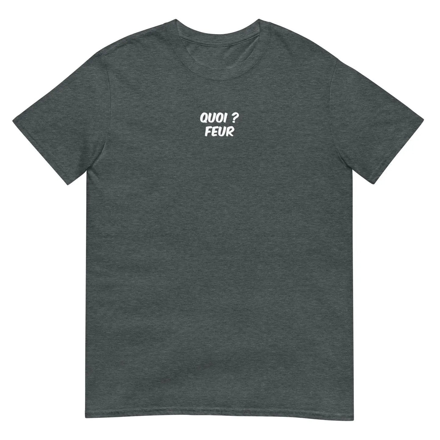 T-shirt unisexe Quoi feur Gris Foncé Chiné - Sedurro