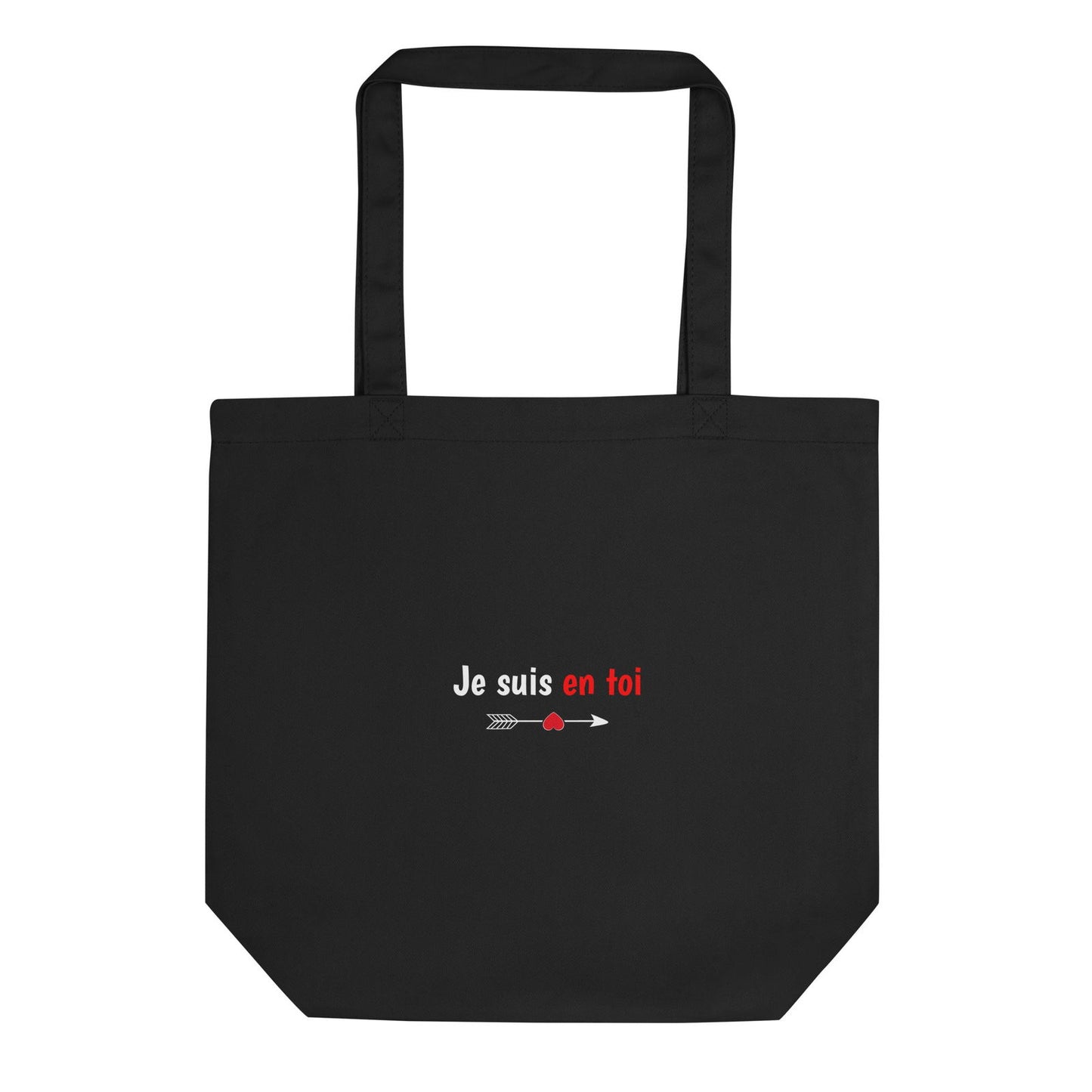 Tote bag bio Je suis en toi flèche cupidon Noir - Sedurro