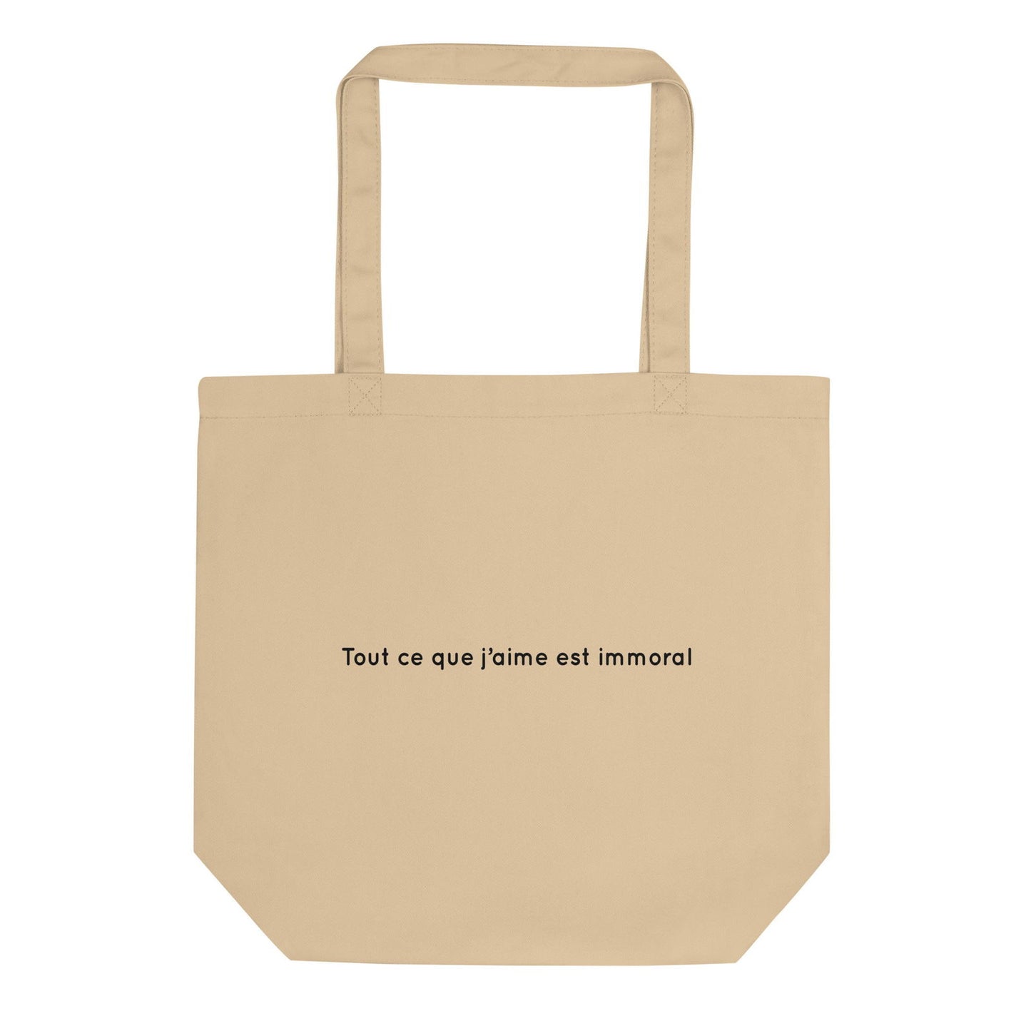 Tote bag bio Tout ce que j'aime est immoral Oyster - Sedurro