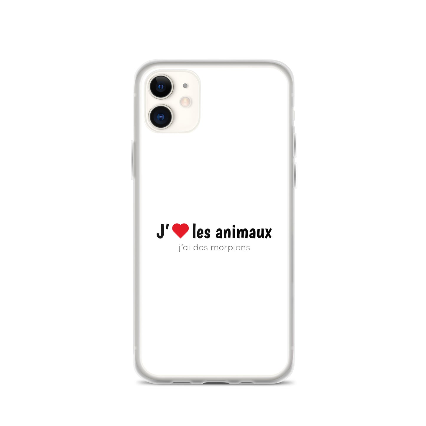 Coque iPhone J'aime les animaux j'ai des morpions - Sedurro