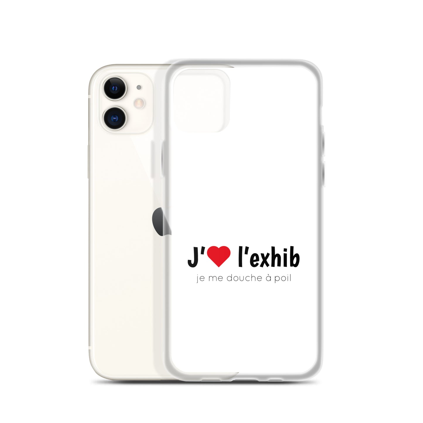 Coque iPhone J'aime l'exhib je me douche à poil - Sedurro