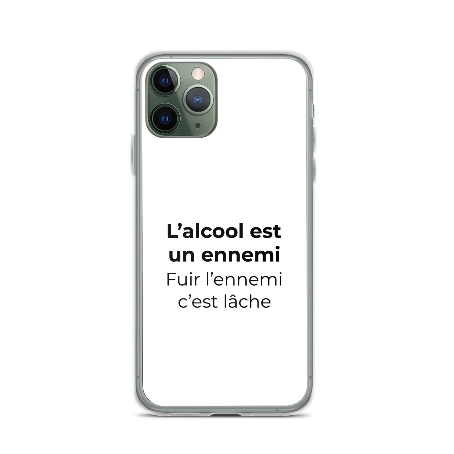 Coque iPhone L'alcool est un ennemi fuir l'ennemi c'est lâche iPhone 11 Pro - Sedurro