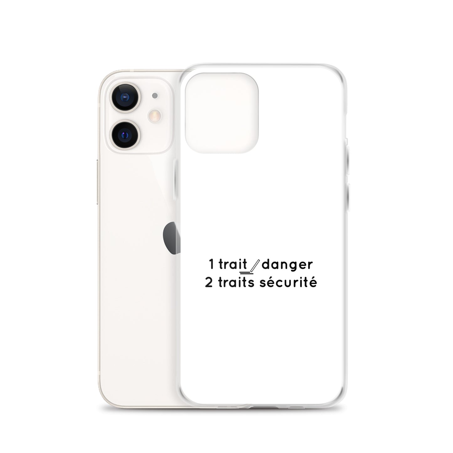Coque iPhone 1 trait danger 2 traits sécurité iPhone 12 - Sedurro