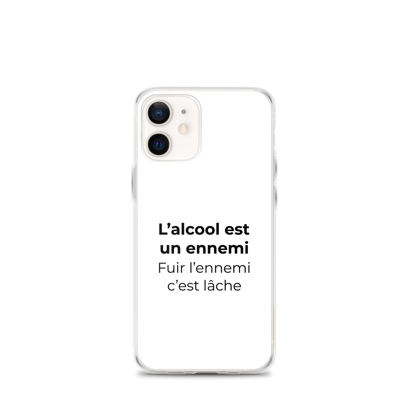 Coque iPhone L'alcool est un ennemi fuir l'ennemi c'est lâche iPhone 12 mini - Sedurro