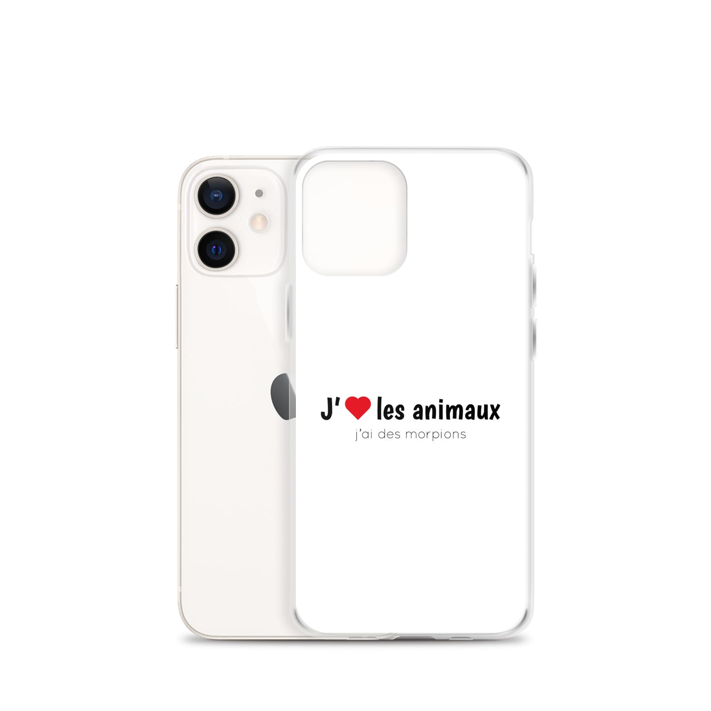 Coque iPhone J'aime les animaux j'ai des morpions - Sedurro