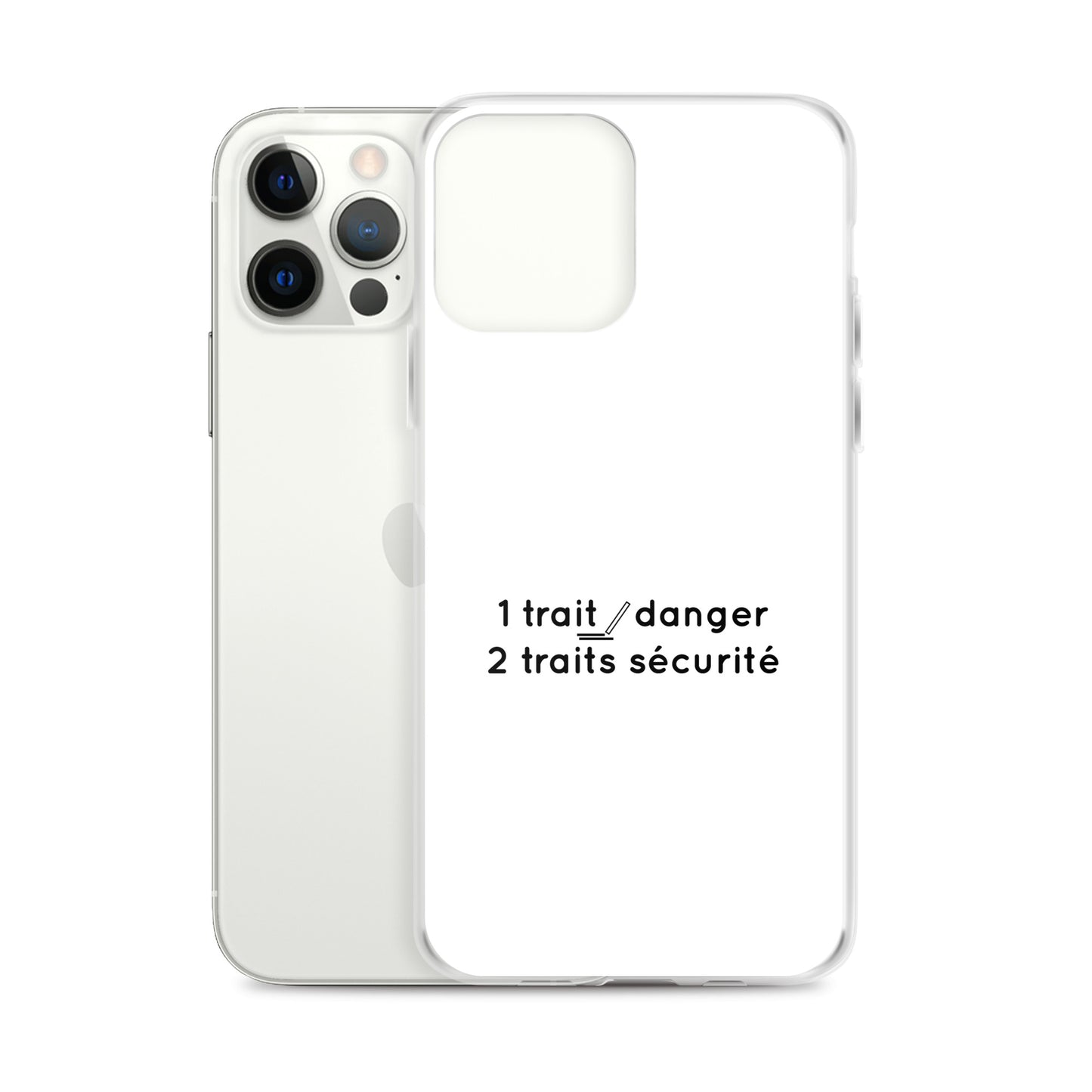 Coque iPhone 1 trait danger 2 traits sécurité iPhone 12 Pro Max - Sedurro