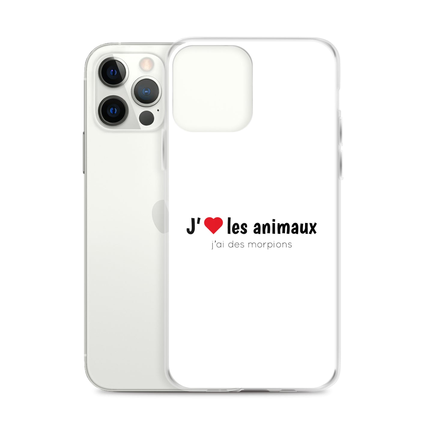 Coque iPhone J'aime les animaux j'ai des morpions - Sedurro
