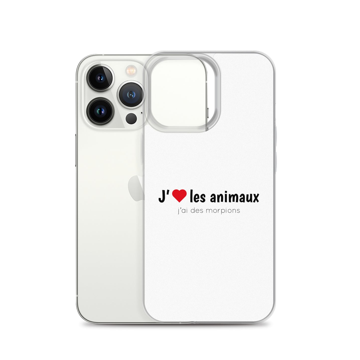 Coque iPhone J'aime les animaux j'ai des morpions - Sedurro