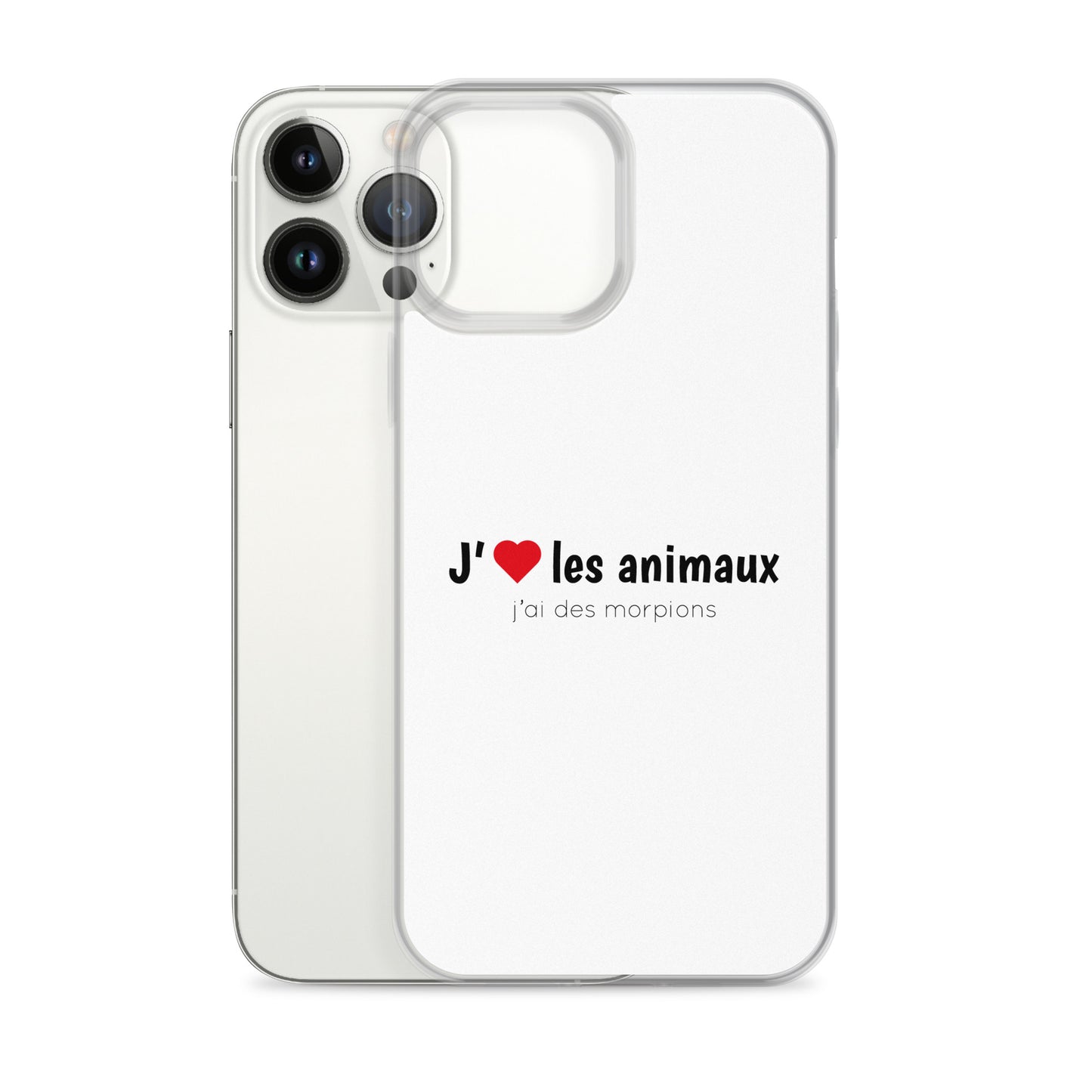 Coque iPhone J'aime les animaux j'ai des morpions - Sedurro