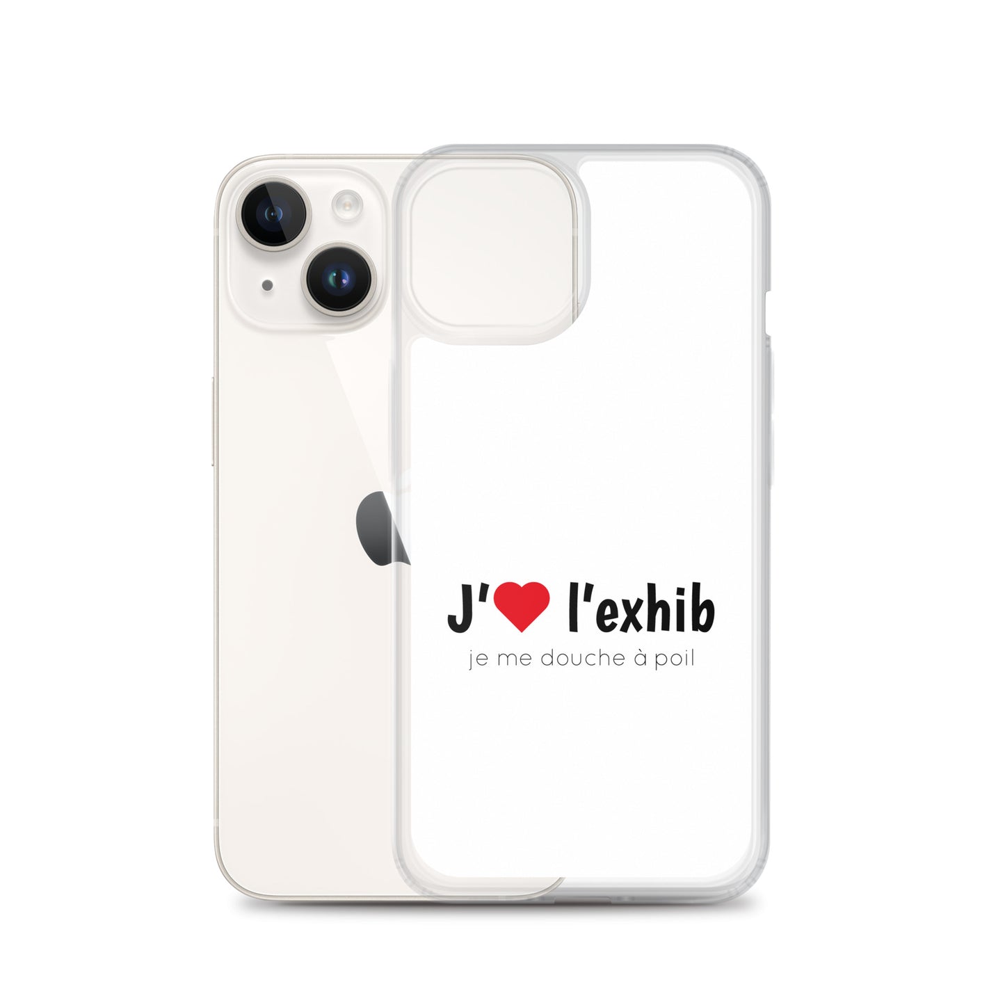 Coque iPhone J'aime l'exhib je me douche à poil iPhone 14 - Sedurro