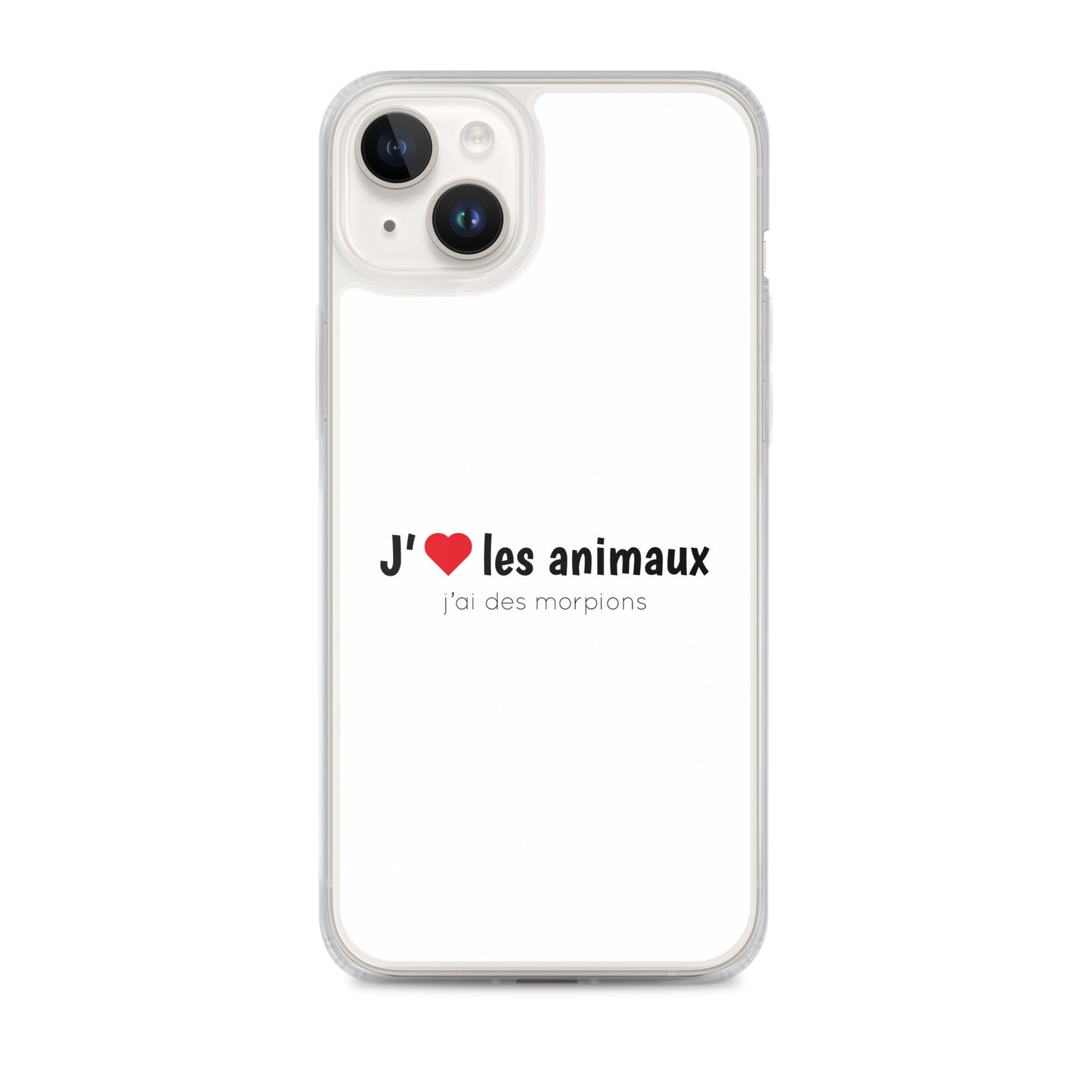 Coque iPhone J'aime les animaux j'ai des morpions - Sedurro