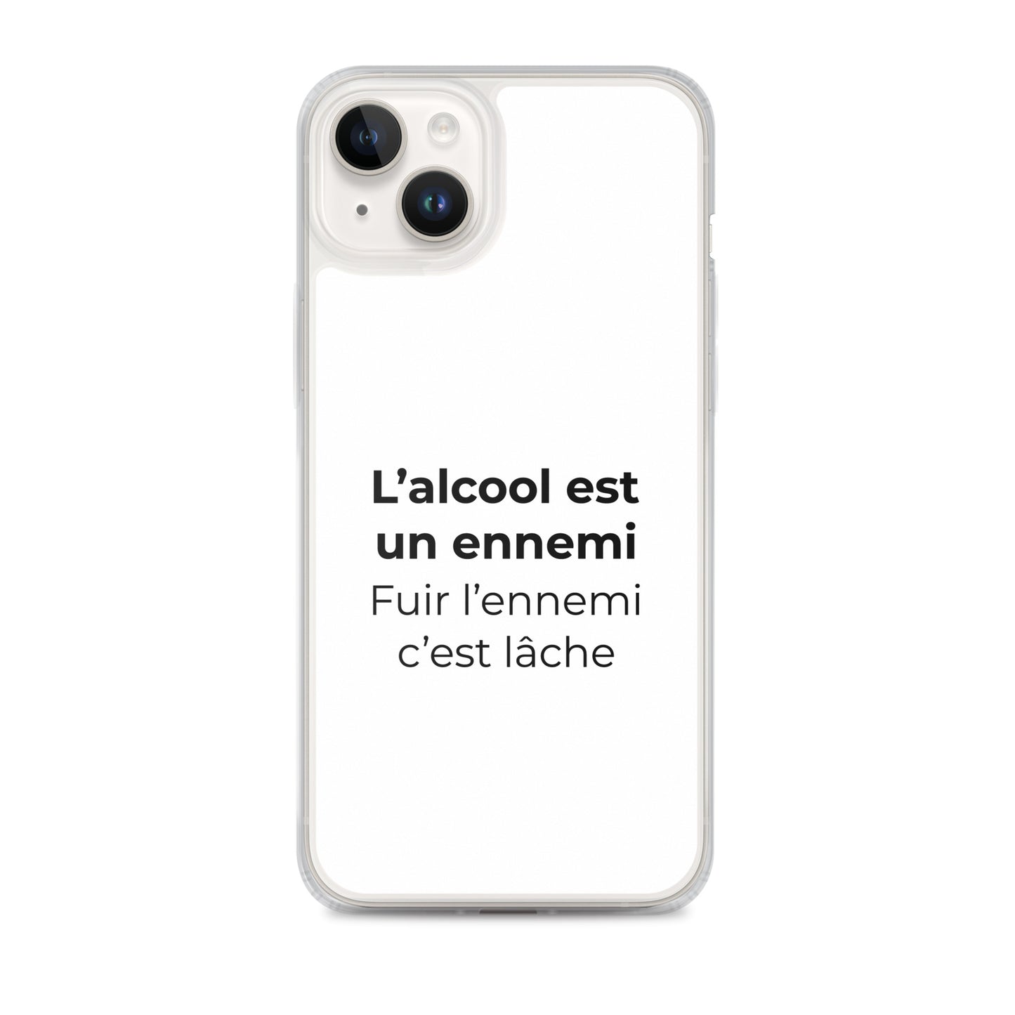 Coque iPhone L'alcool est un ennemi fuir l'ennemi c'est lâche iPhone 14 Plus - Sedurro