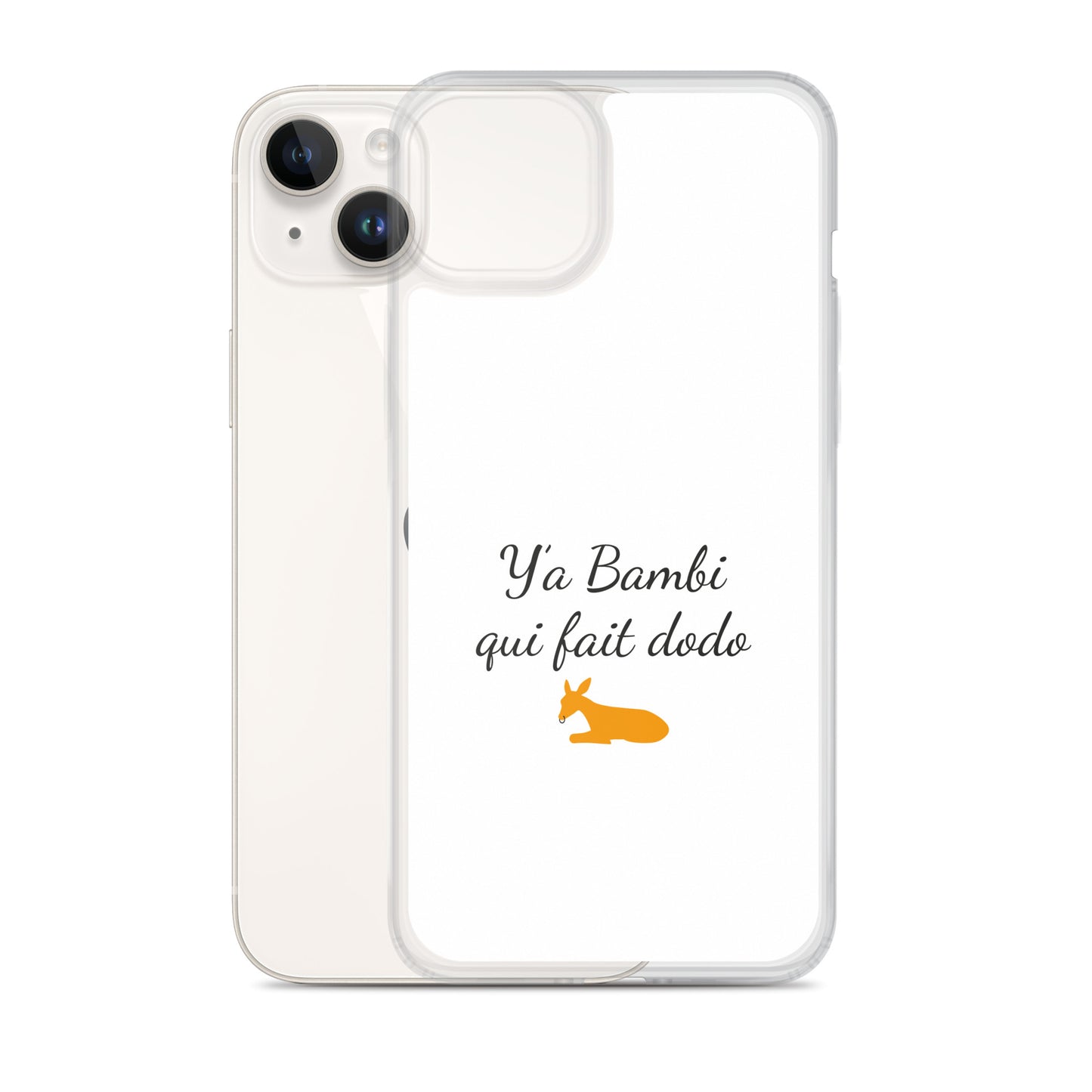 Coque iPhone Y'a bambi qui fait dodo iPhone 14 Plus - Sedurro