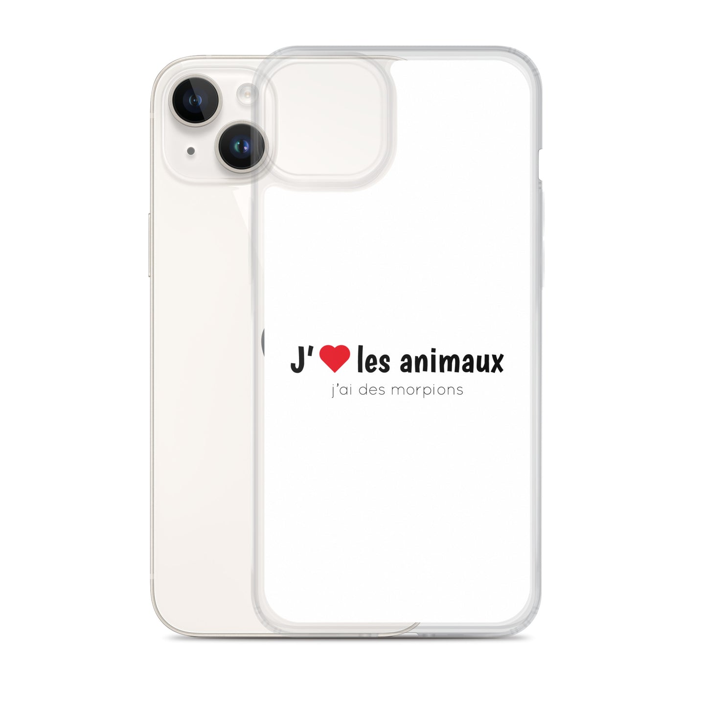 Coque iPhone J'aime les animaux j'ai des morpions - Sedurro