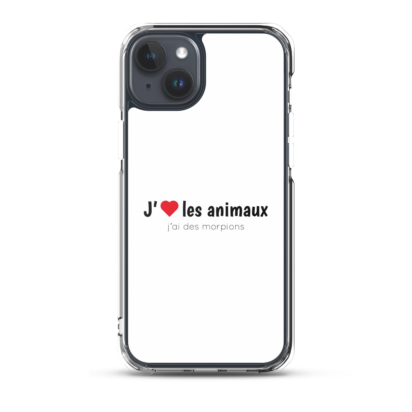 Coque iPhone J'aime les animaux j'ai des morpions - Sedurro