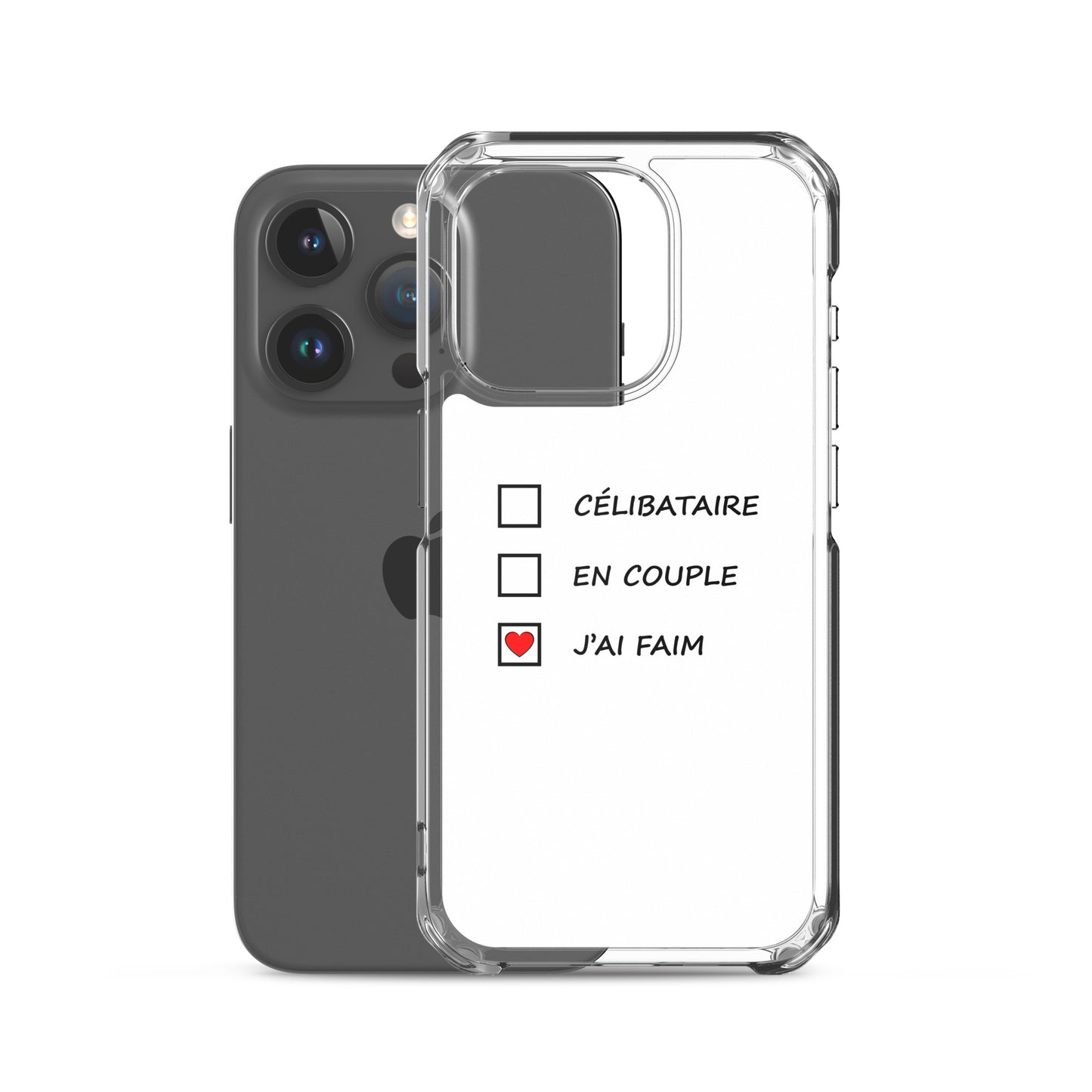 Coque iPhone Célibataire en couple j'ai faim cases à cocher - Sedurro