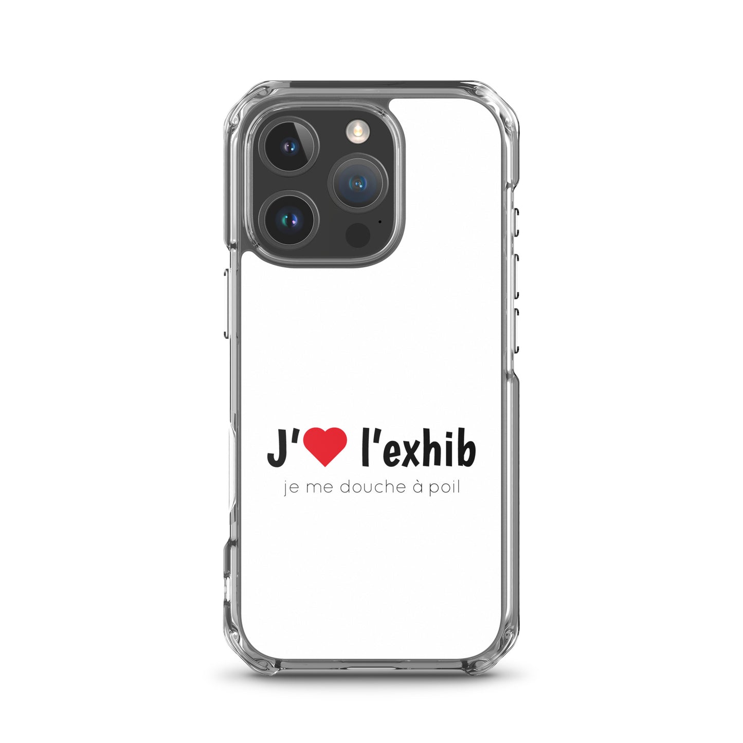 Coque iPhone J'aime l'exhib je me douche à poil iPhone 16 Pro - Sedurro