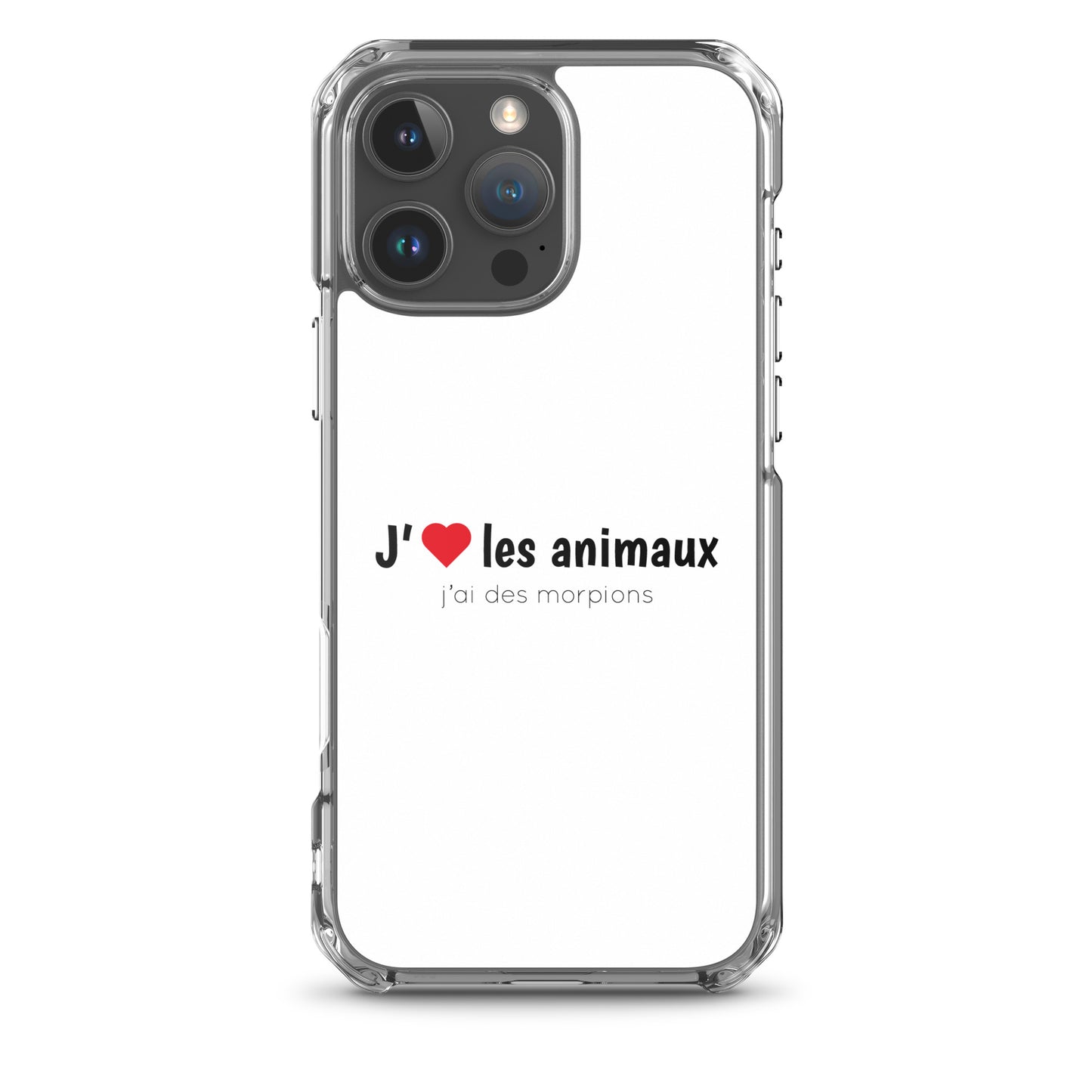 Coque iPhone J'aime les animaux j'ai des morpions - Sedurro