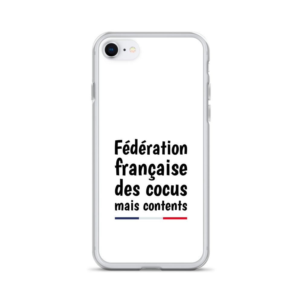 Coque iPhone Fédération française des cocus mais contents iPhone 7 8 - Sedurro