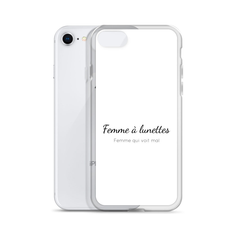 Coque iPhone Femme à lunettes femme qui voit mal - Sedurro
