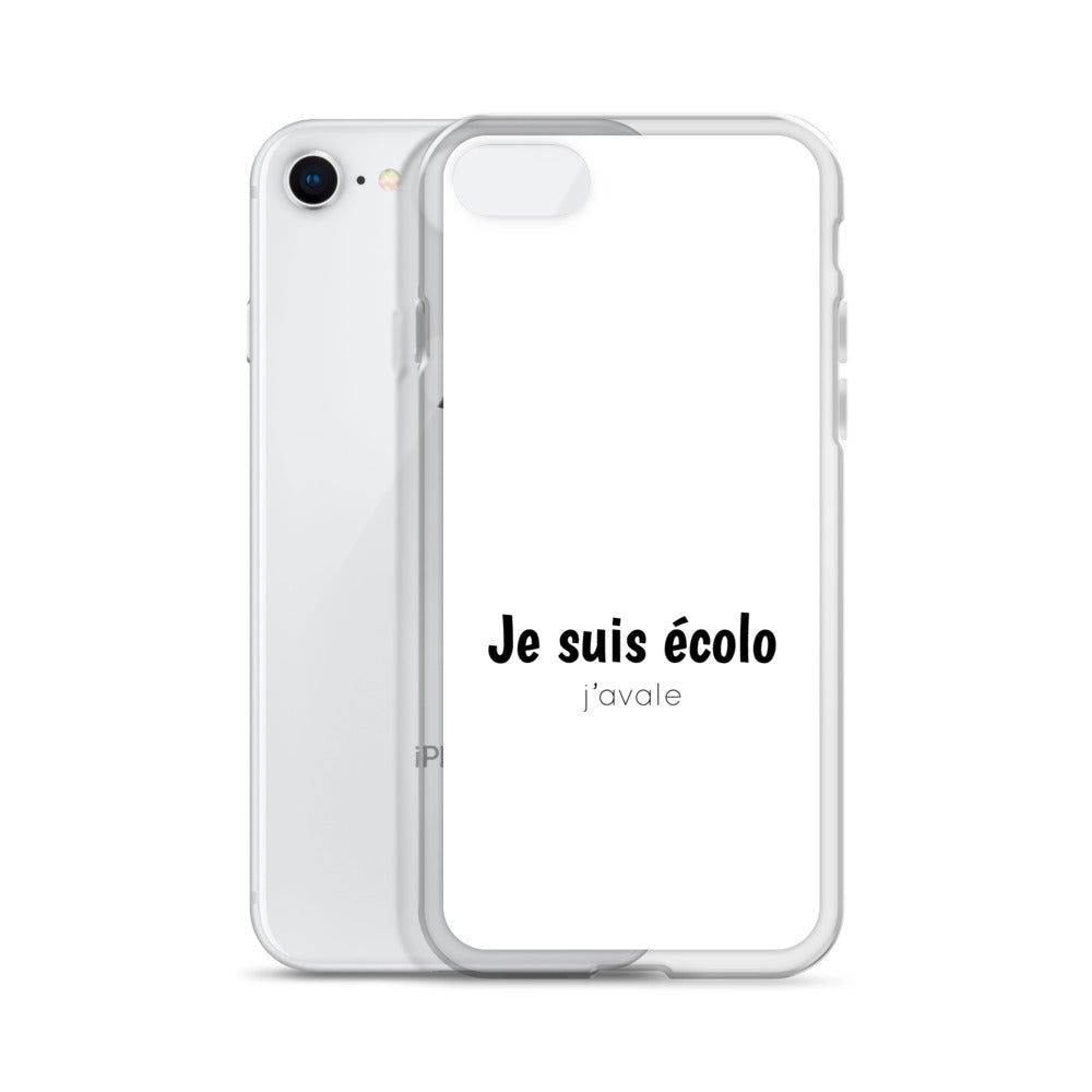 Coque iPhone Je suis écolo j'avale - Sedurro