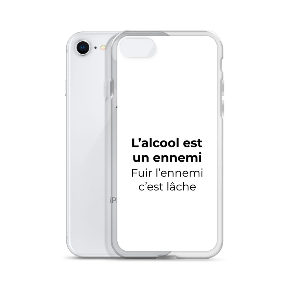 Coque iPhone L'alcool est un ennemi fuir l'ennemi c'est lâche - Sedurro