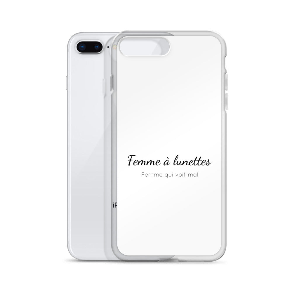 Coque iPhone Femme à lunettes femme qui voit mal iPhone 7 Plus 8 Plus - Sedurro