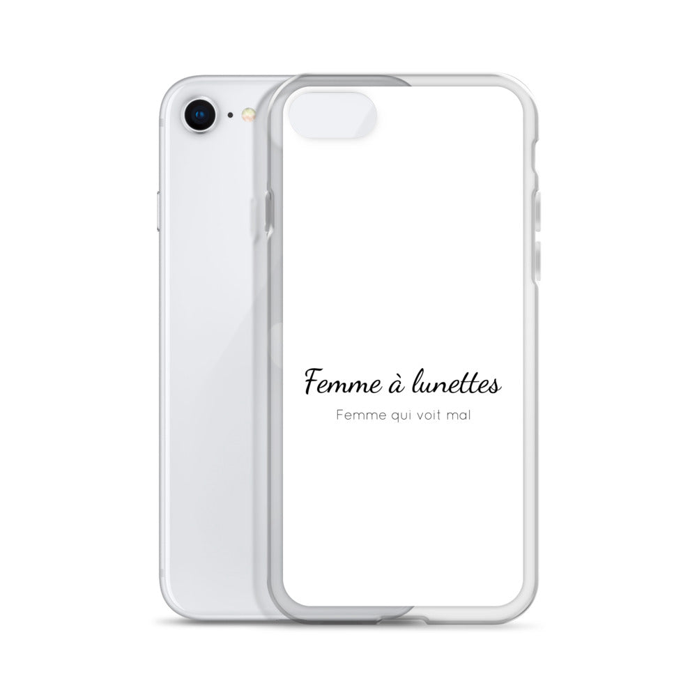 Coque iPhone Femme à lunettes femme qui voit mal iPhone SE - Sedurro