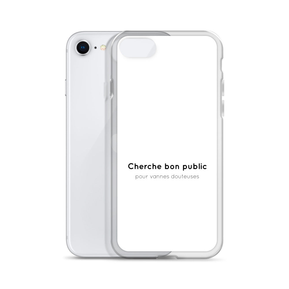 Coque iPhone Cherche bon public pour vannes douteuses iPhone SE - Sedurro