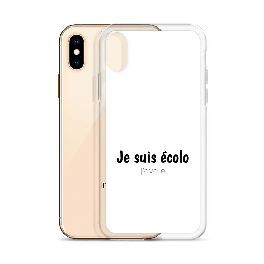 Coque iPhone Je suis écolo j'avale - Sedurro