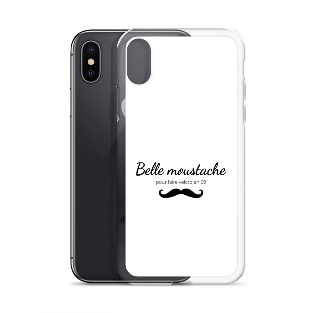 Coque iPhone Belle moustache pour faire velcro en 69 - Sedurro