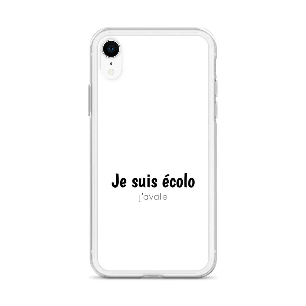 Coque iPhone Je suis écolo j'avale - Sedurro