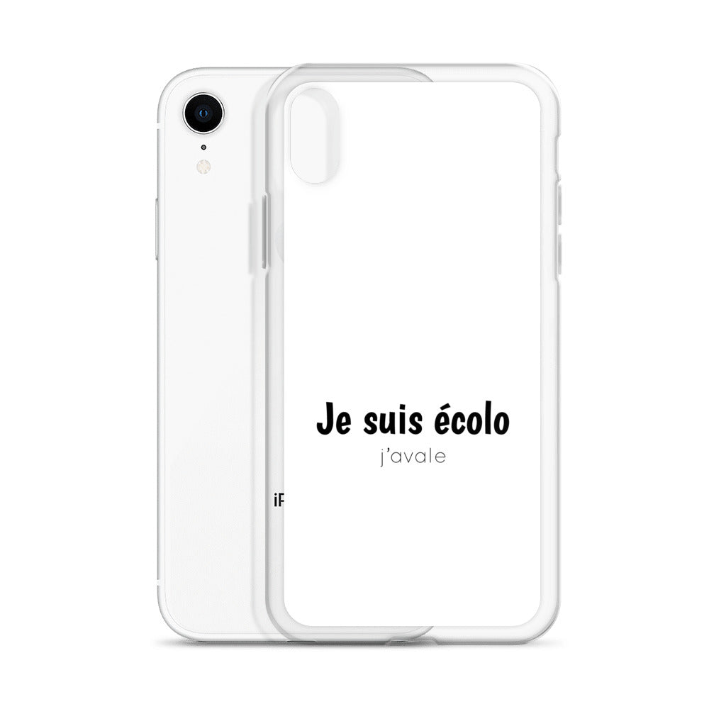 Coque iPhone Je suis écolo j'avale - Sedurro