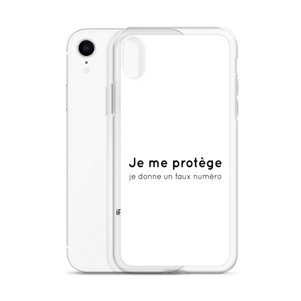Coque iPhone Je me protège je donne un faux numéro - Sedurro