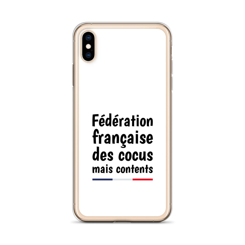 Coque iPhone Fédération française des cocus mais contents iPhone XS Max - Sedurro
