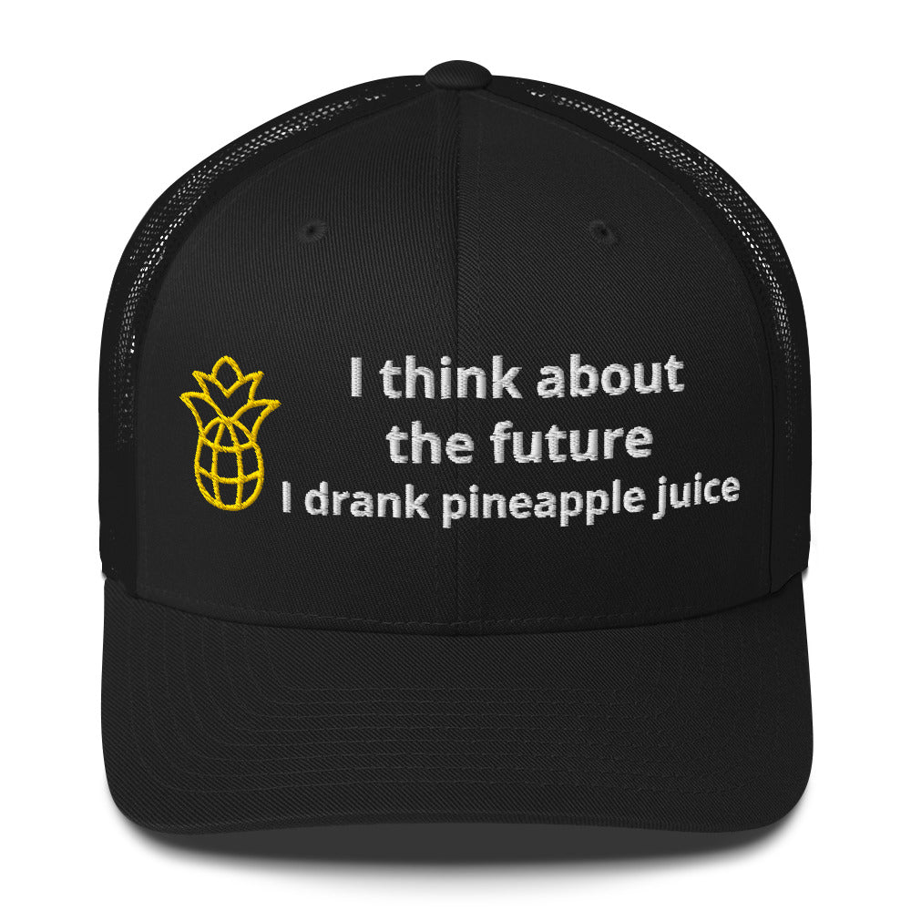 Casquette brodée I think about the future I drank pineapple juice - Sedurro
