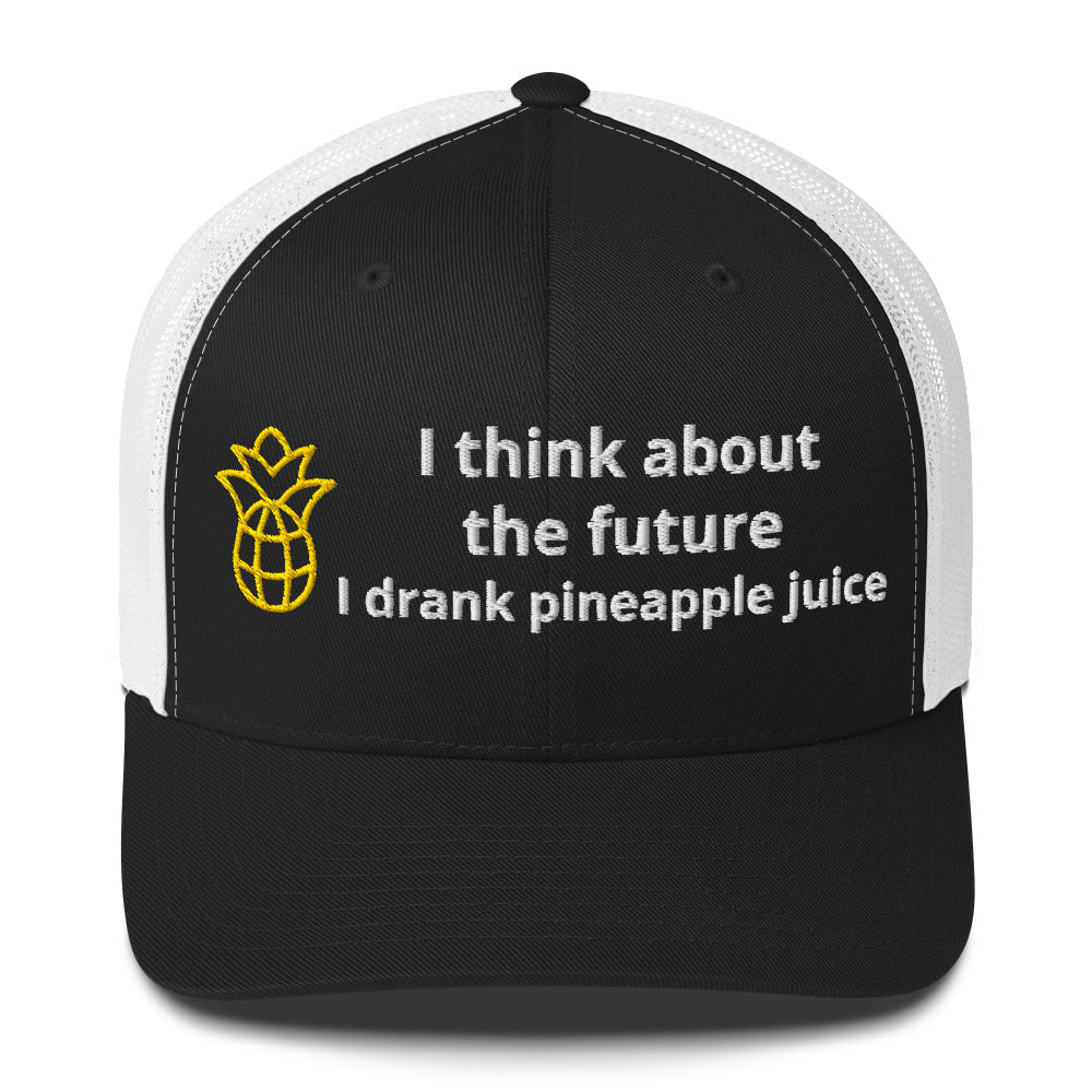 Casquette brodée I think about the future I drank pineapple juice - Sedurro