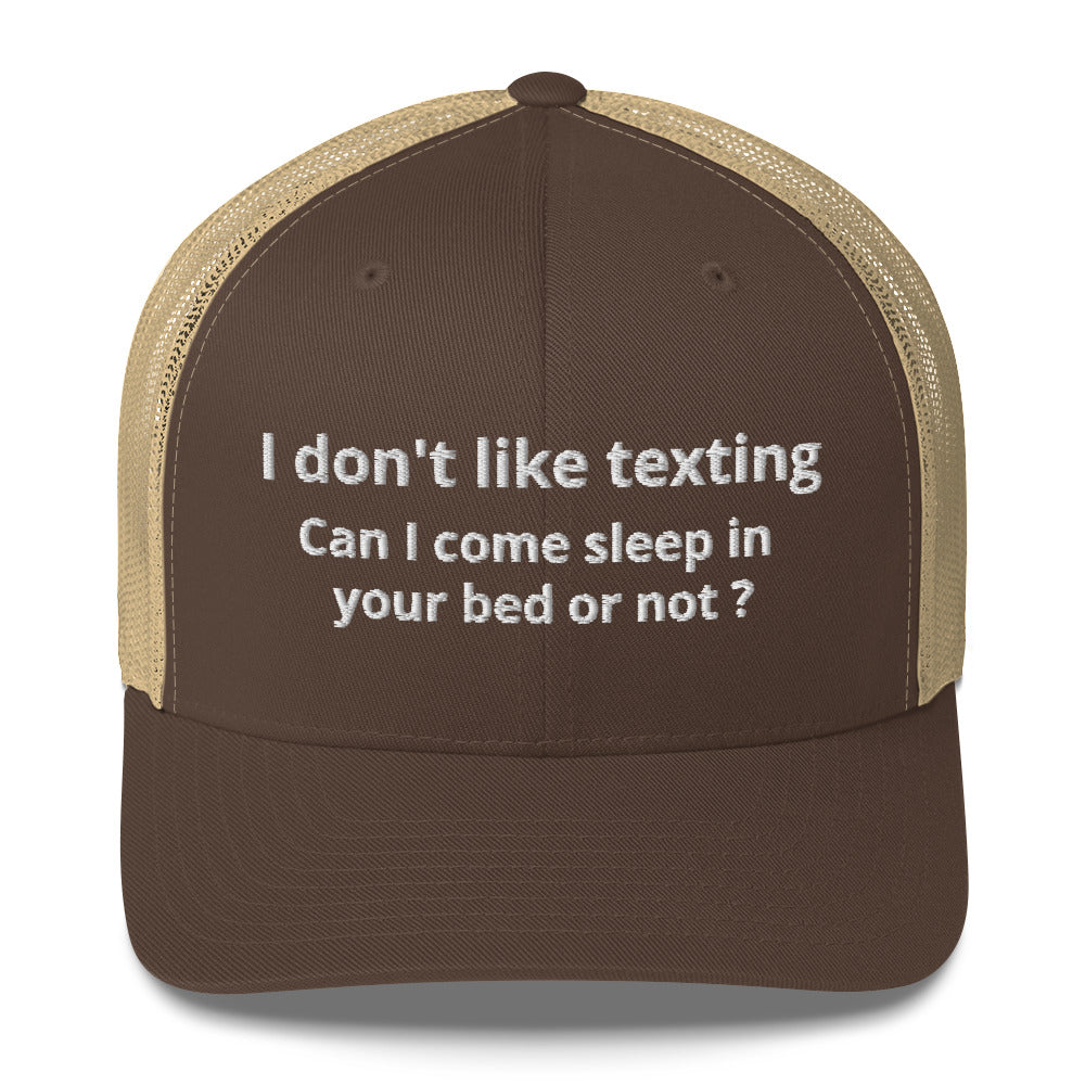 Casquette brodée I don't like texting - Sedurro