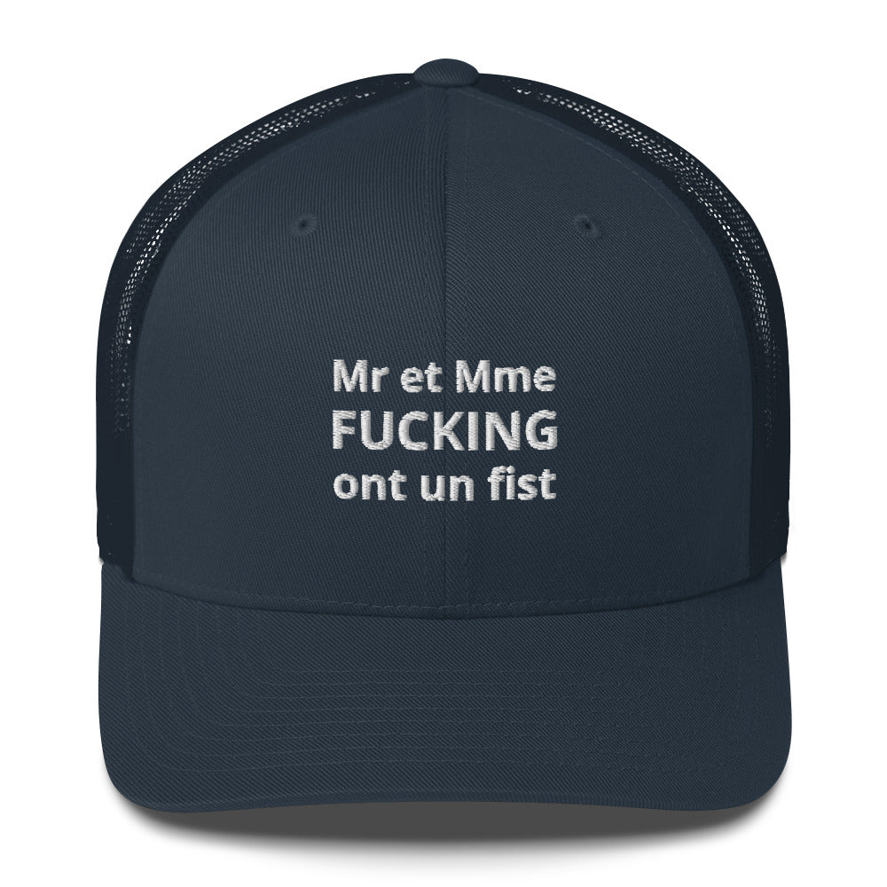Casquette brodée Mr et Mme Fucking ont un fist - Sedurro