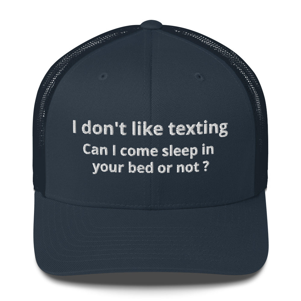 Casquette brodée I don't like texting - Sedurro