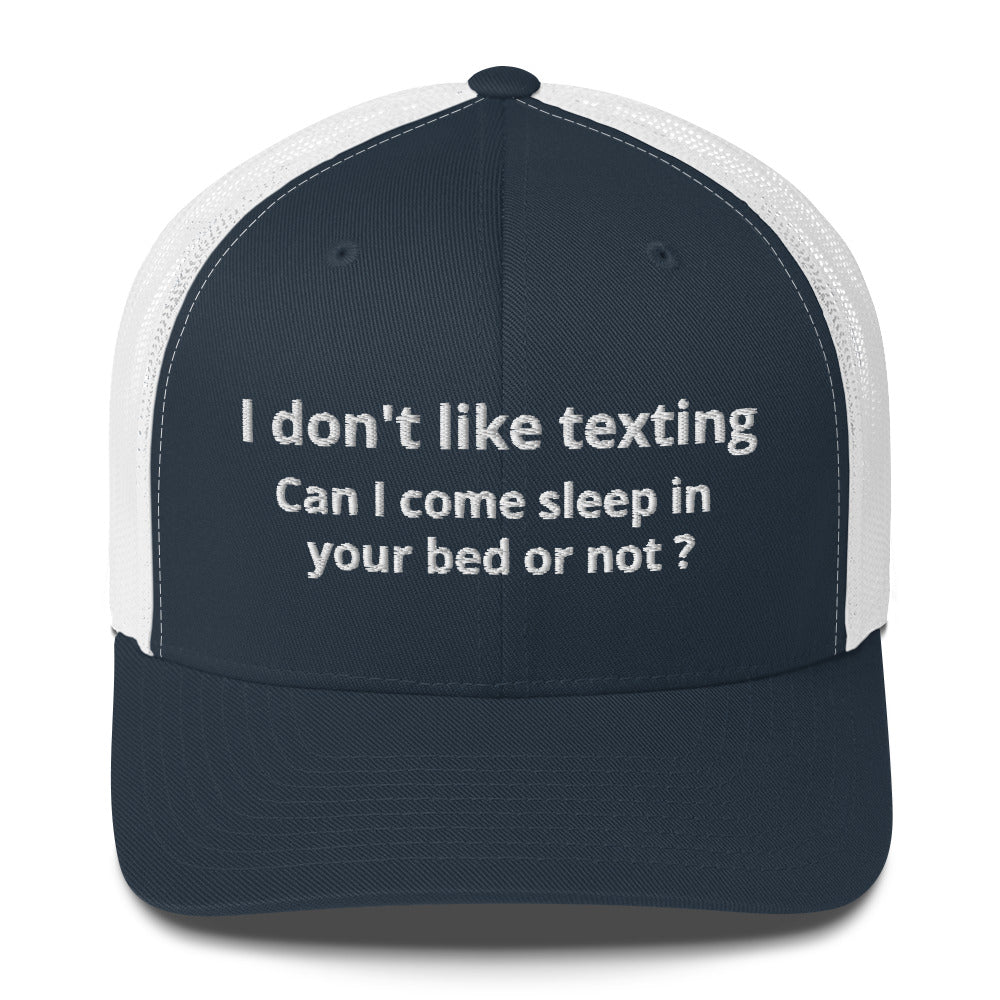 Casquette brodée I don't like texting - Sedurro