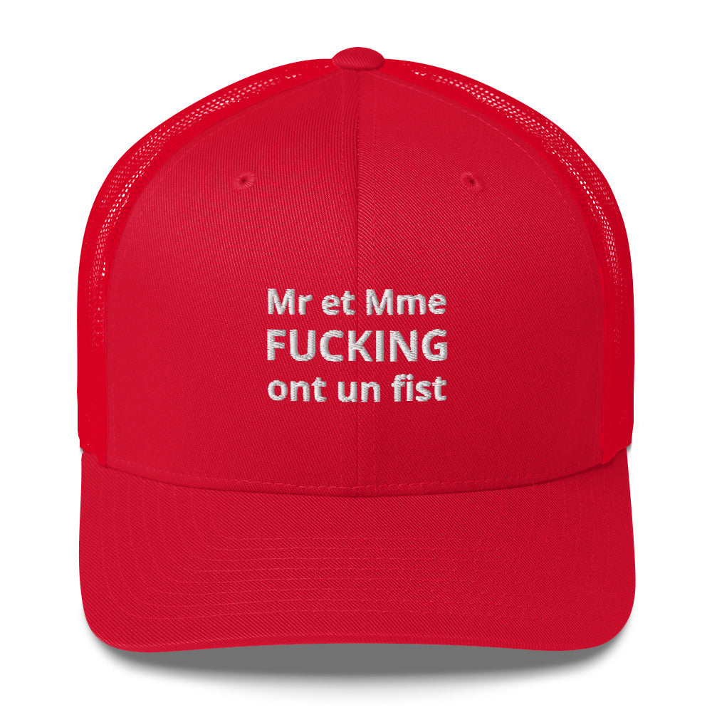 Casquette brodée Mr et Mme Fucking ont un fist - Sedurro