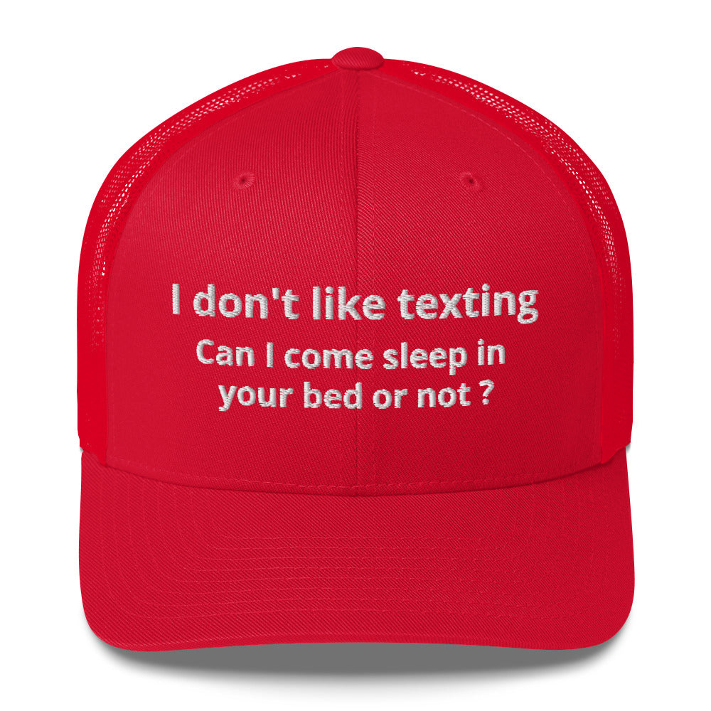 Casquette brodée I don't like texting - Sedurro