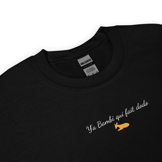 Sweat unisexe col rond Y'a bambi qui fait dodo - Sedurro