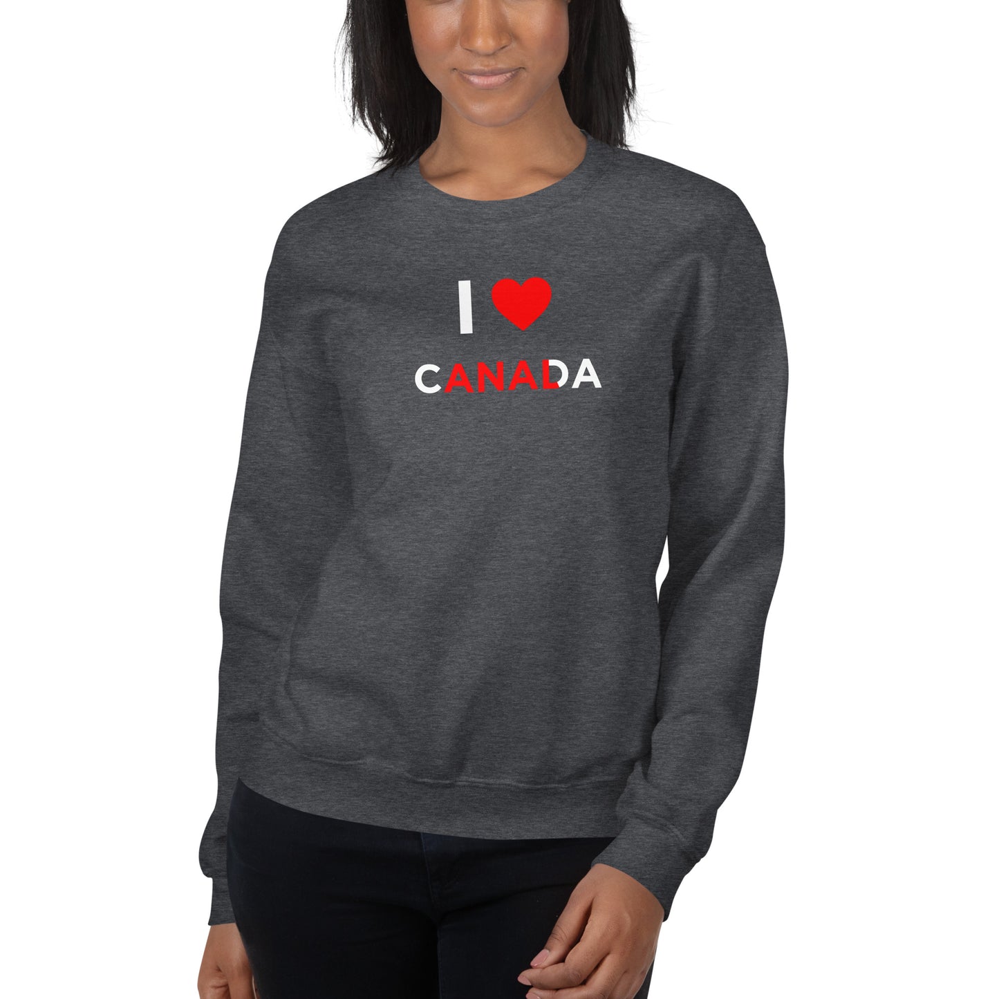 Sweat unisexe col rond I love Canada anal - Sedurro