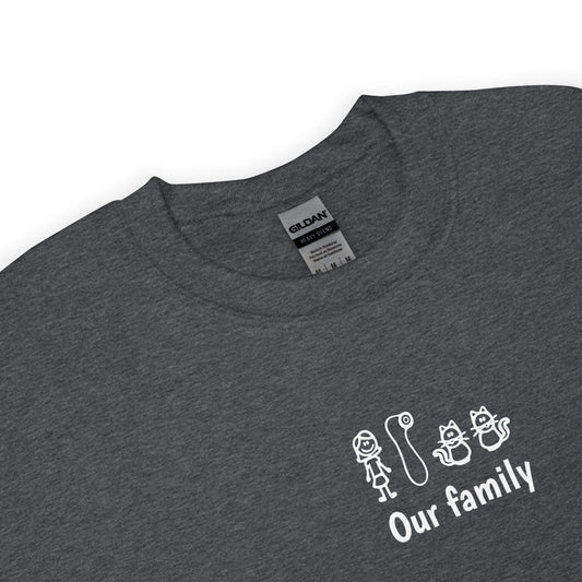 Sweat unisexe col rond Our family woman vibrator cats - Sedurro