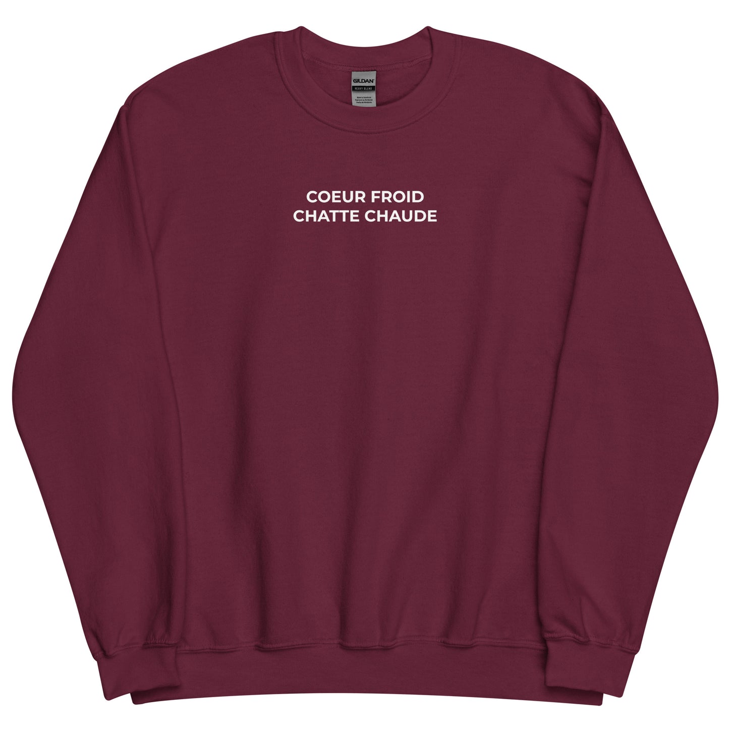 Sweat unisexe col rond Cœur froid chatte chaude - Sedurro