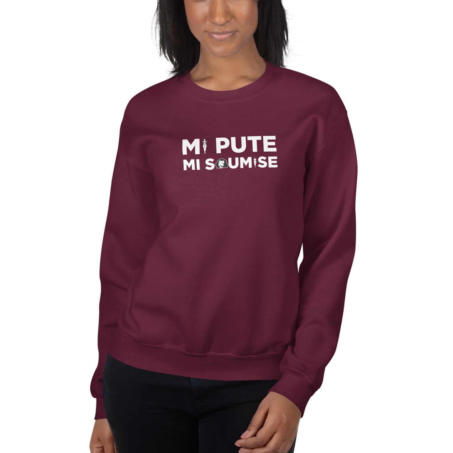 Sweat unisexe col rond Mi pute mi soumise - Sedurro