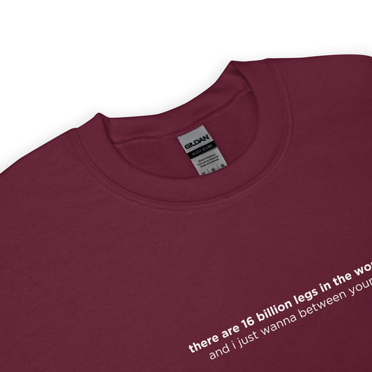 Sweat unisexe col rond There are 16 billion legs in the world - Sedurro