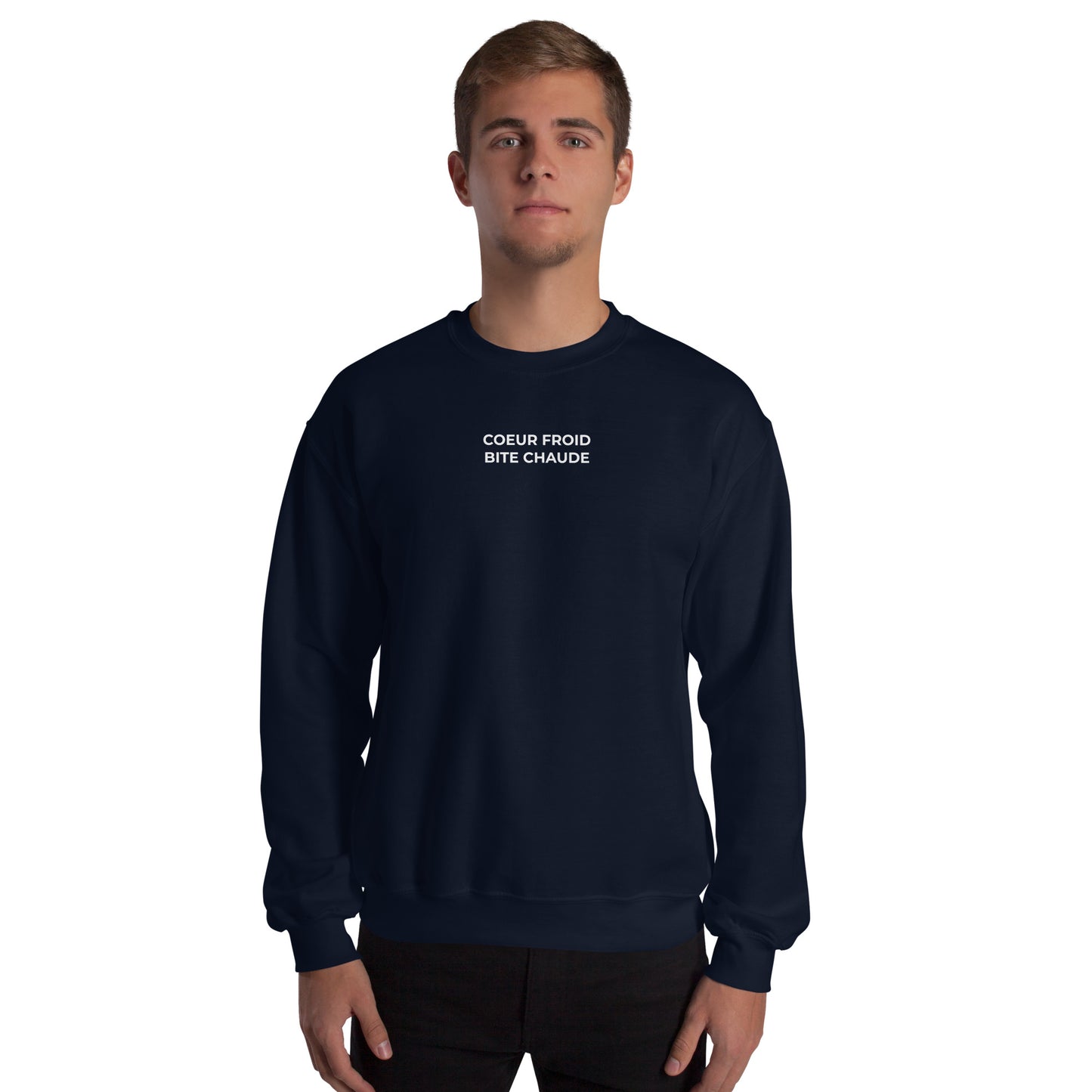 Sweat unisexe col rond Cœur froid bite chaude - Sedurro